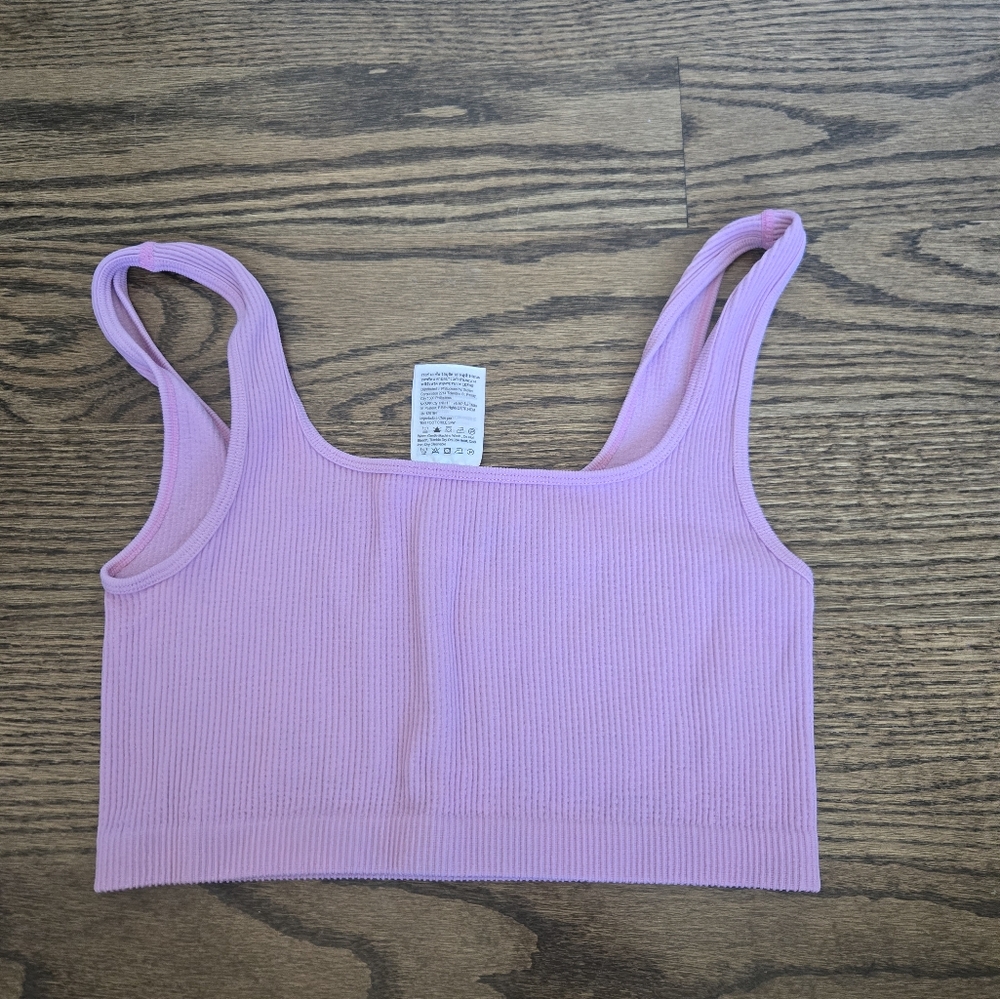 Pink Ribbed Tank Top